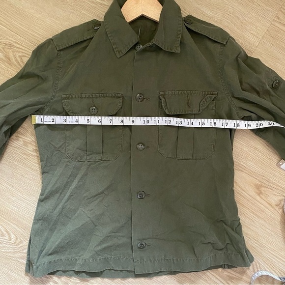 90s Grunge Army Shirt Green Military Surplus Combat Utility Top - Picture 2 of 8